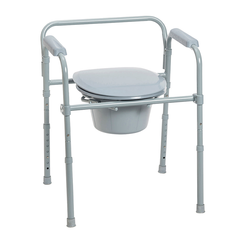 Drive Folding Deluxe Bedside Steel Commode – 11148 KDR-1