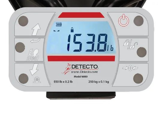 Detecto 6880 Digital Chair Scale with Zero - Turn Radius Wheels – 440 lb Capacity - Medical Department Store