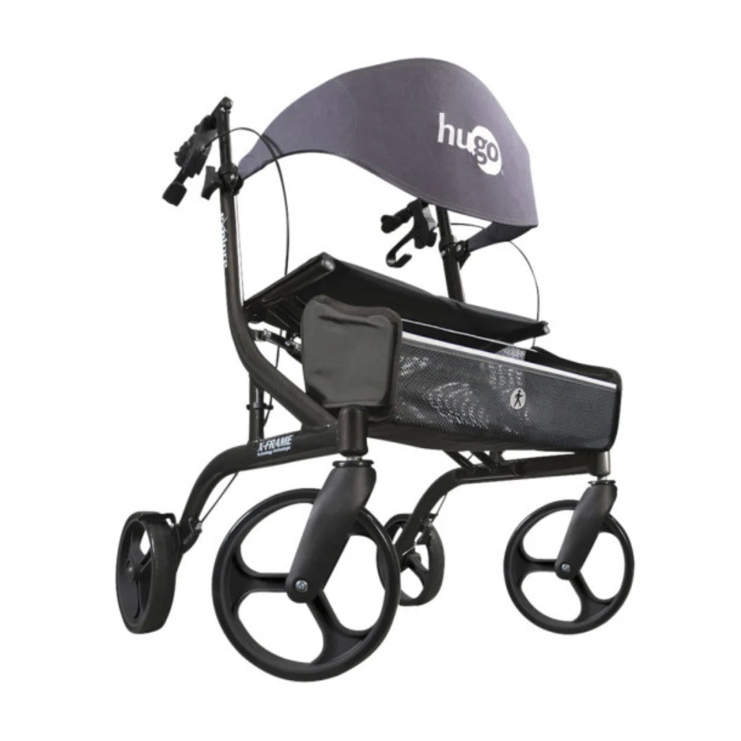 Drive Hugo Explore Side - Fold Rollator Walker – Lightweight All - Terrain Rollator with Seat - Medical Department Store