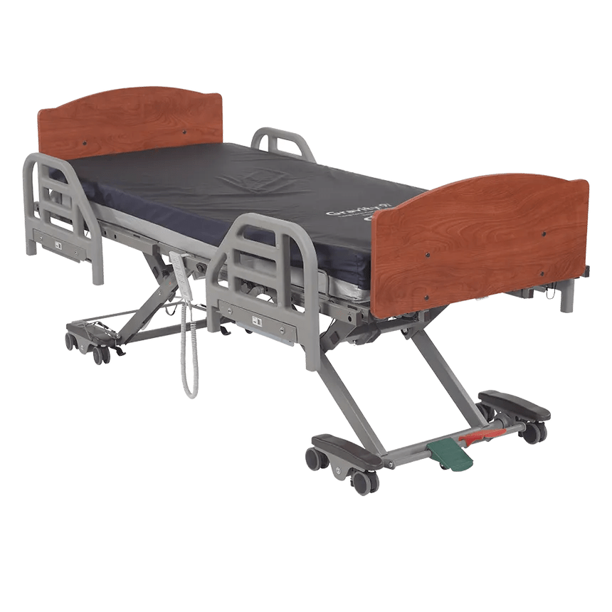 Drive Medical Prime Care Deluxe Adjustable Bed P903 — 600 lb bariatric hospital bed with Trendelenburg positioning, 7 to 30 inch hi-low