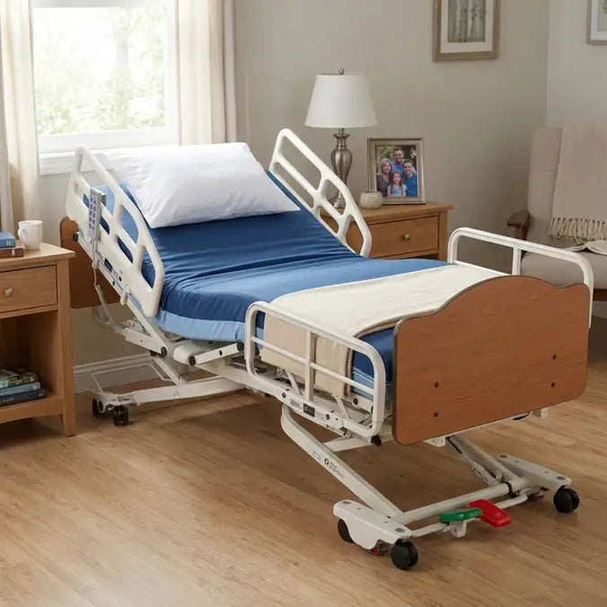 Joerns EasyCare Hi-Low Homecare Bed — full electric bariatric hospital bed, 600 lb capacity, 7 to 30 inch hi-low range