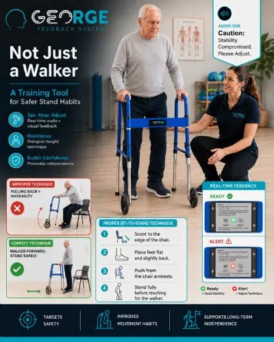 GEORGE Feedback System Front-Wheel Walker by MediTerry - Smart Walker With Real-Time Feedback - Medical Department Store