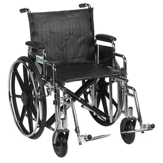 Drive Medical Sentra HD500 Heavy-Duty Bariatric Wheelchair – 500 lb Capacity,