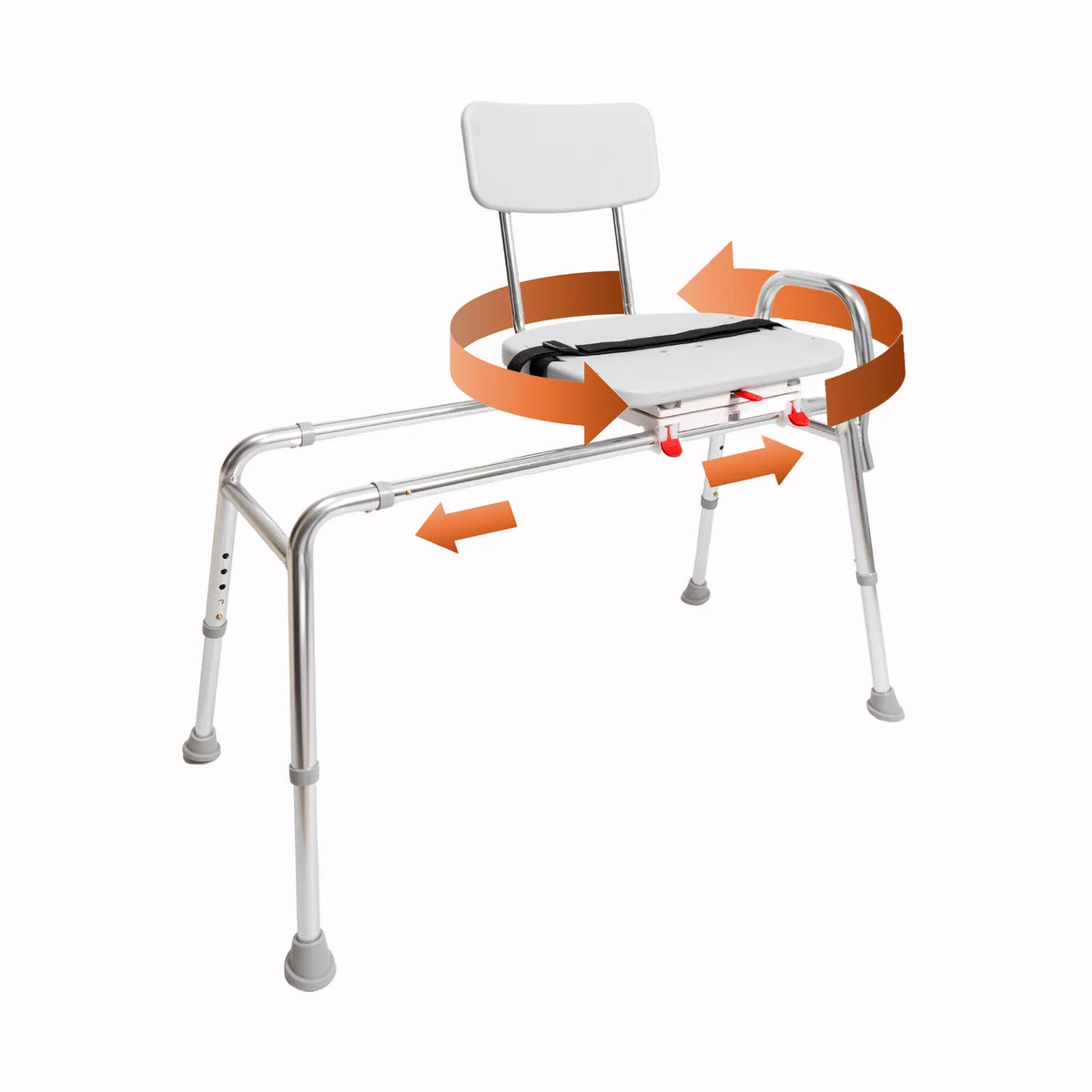 Eagle Health Sliding Swivel Bench Seat with Cut-Out 77662 – Swivel Sliding