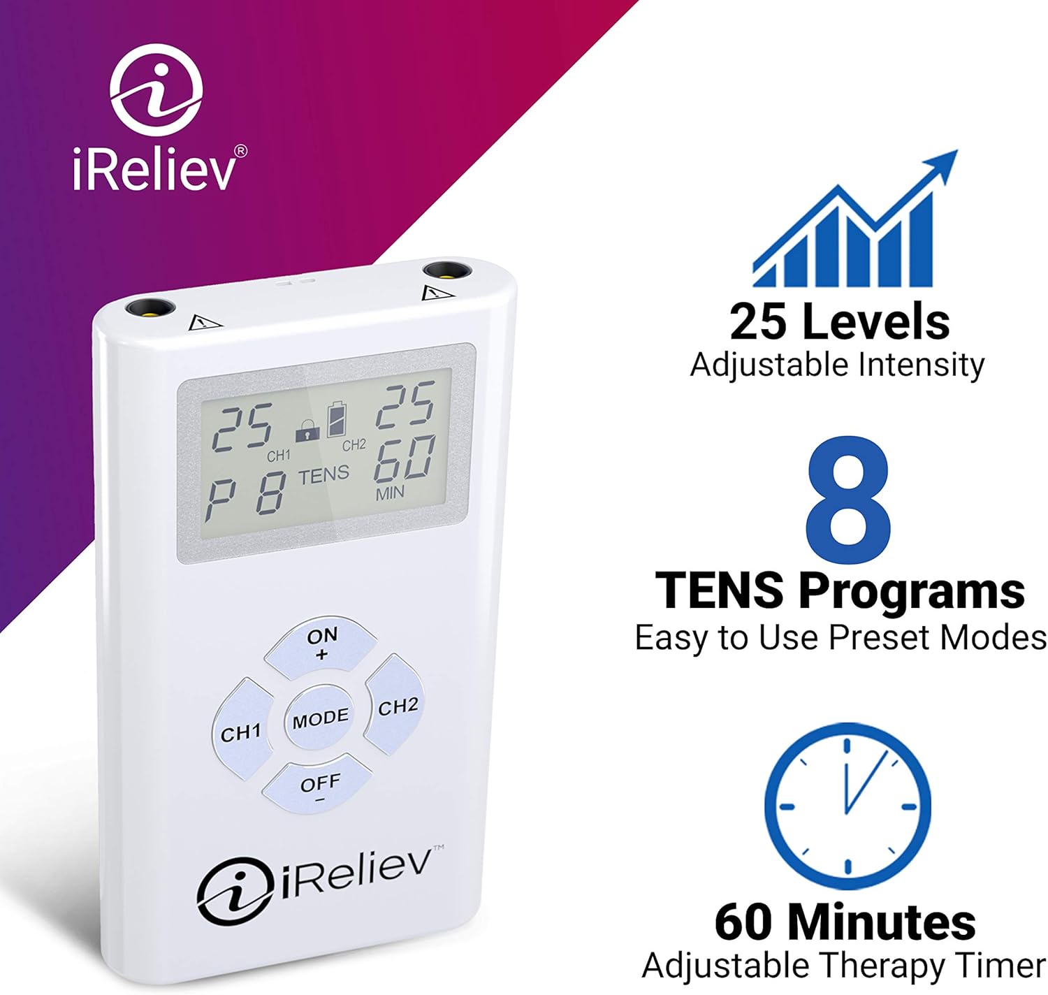 iReliev TENS Unit Pain Relief System – Prescription-Strength OTC Therapy