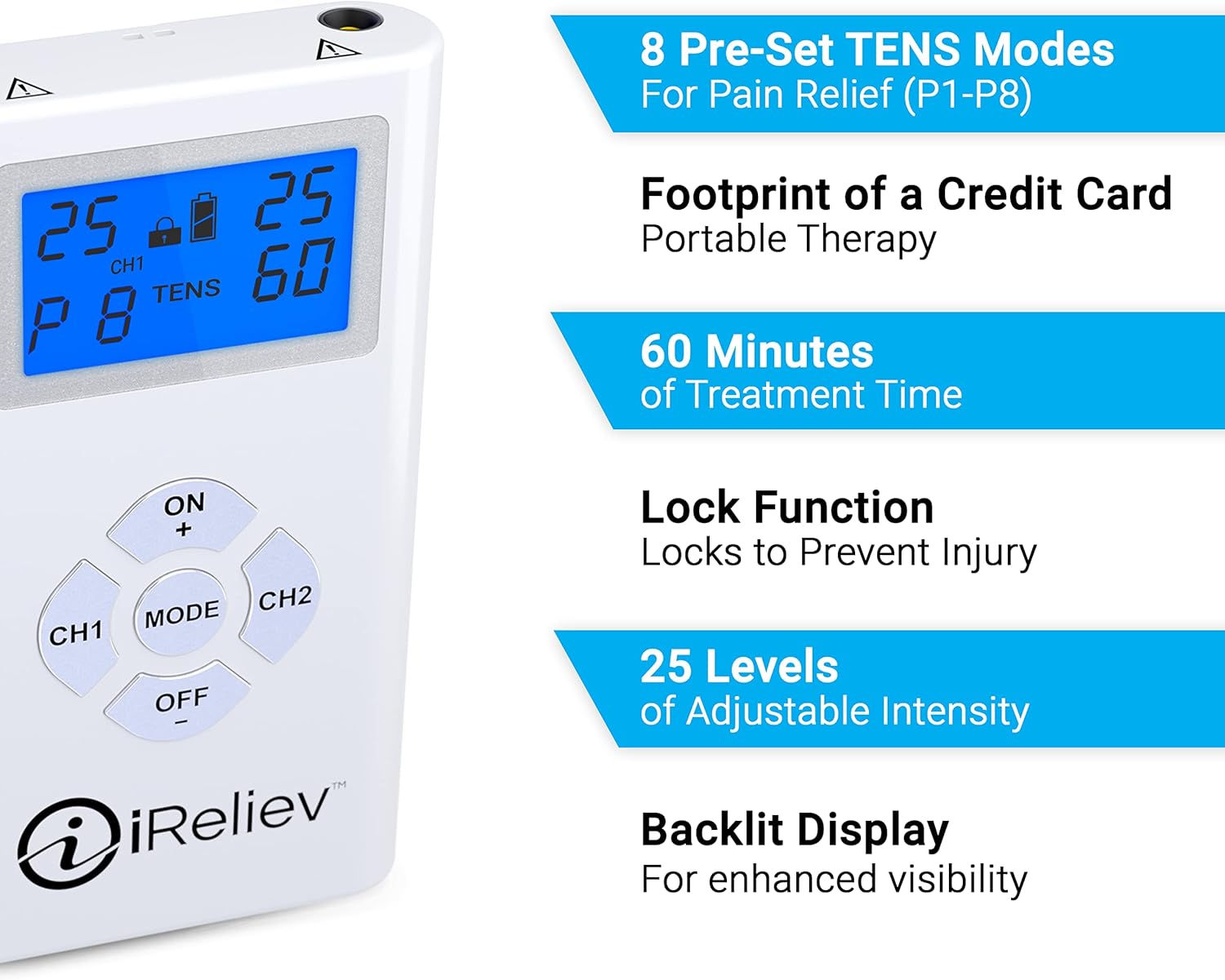 iReliev TENS Unit Pain Relief System – Prescription-Strength OTC Therapy