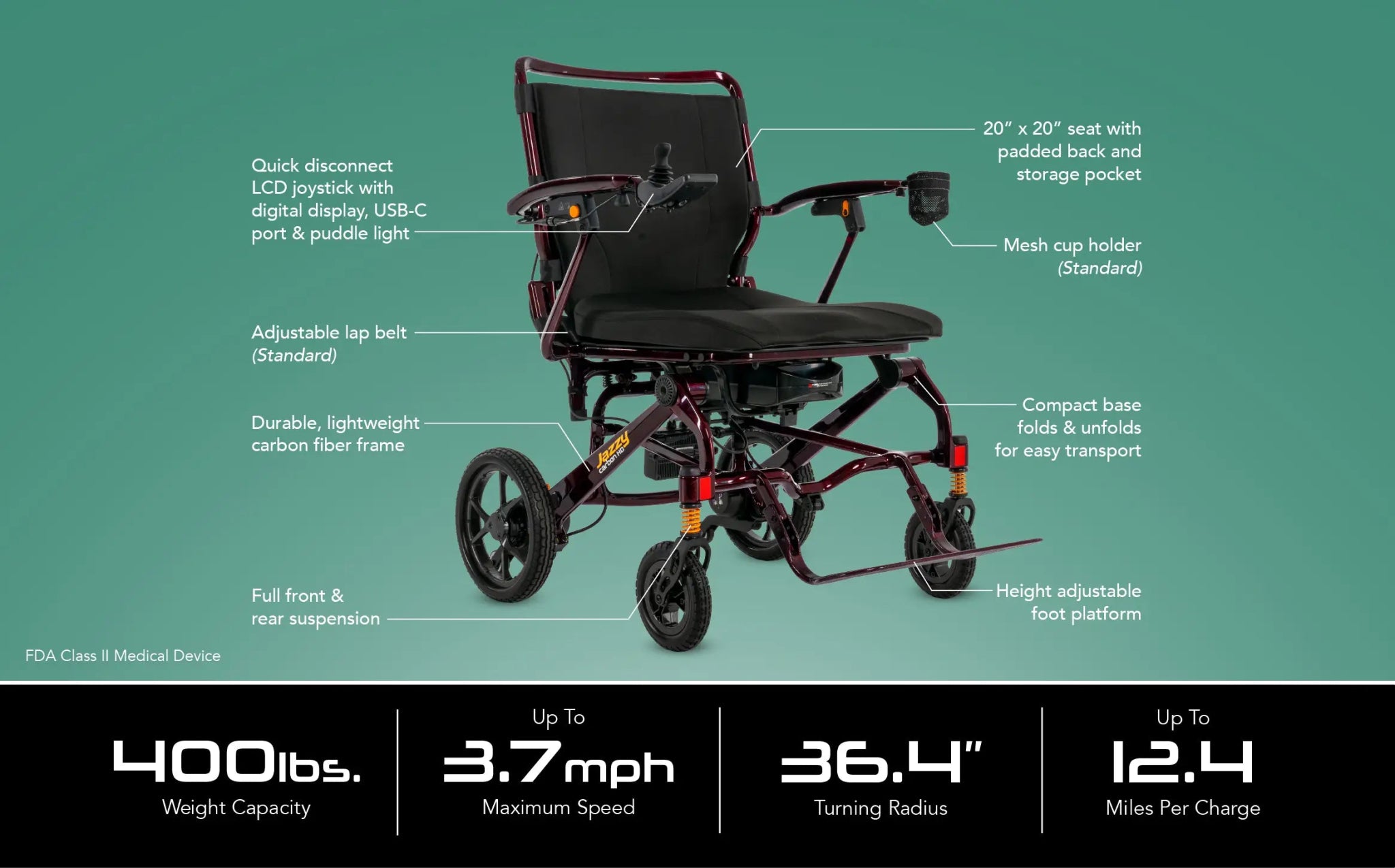 Jazzy® Carbon HD Power Chair - Medical Department Store