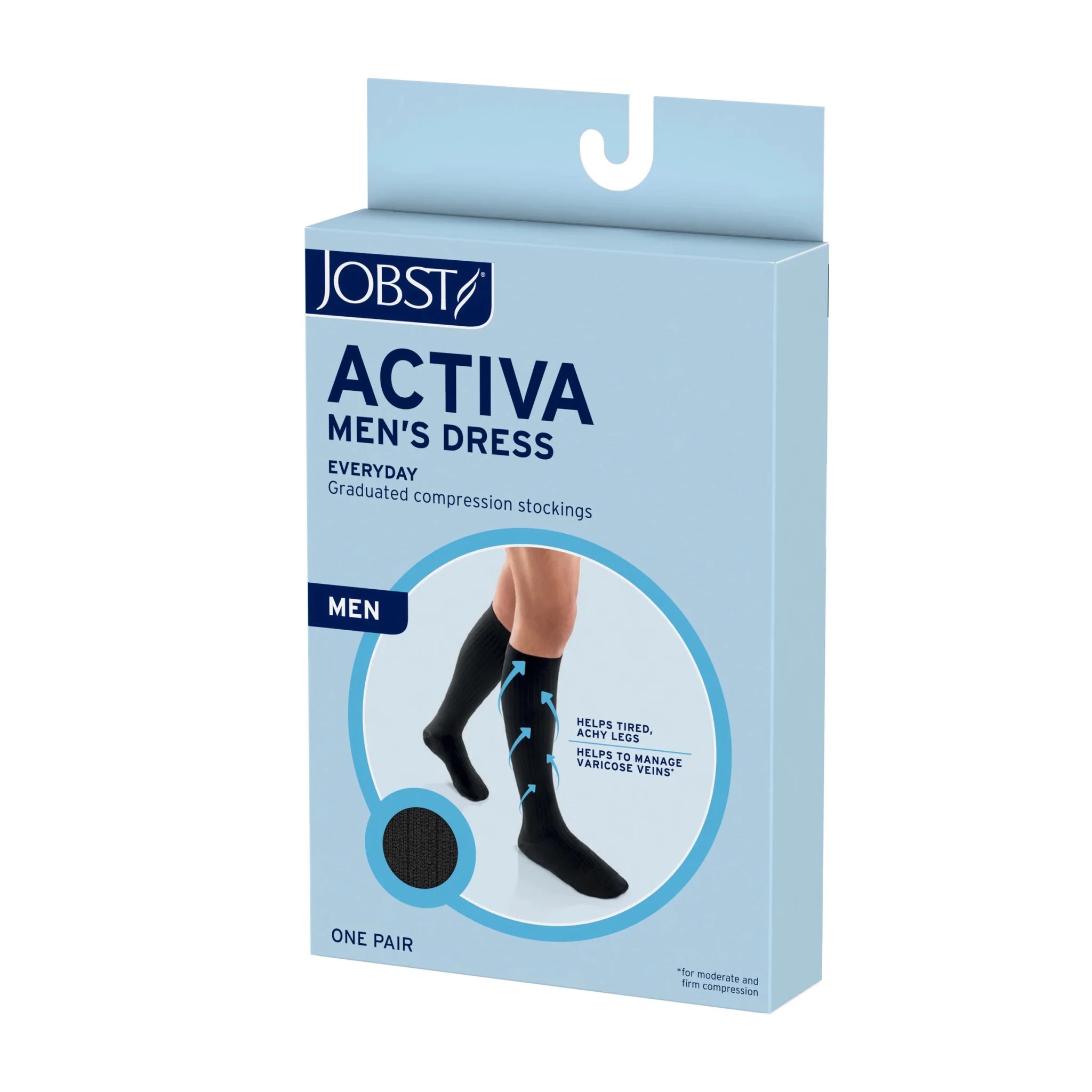 JOBST Activa Men's Dress Compression Socks 20 - 30 mmHg | Knee High Support Socks - Medical Department Store