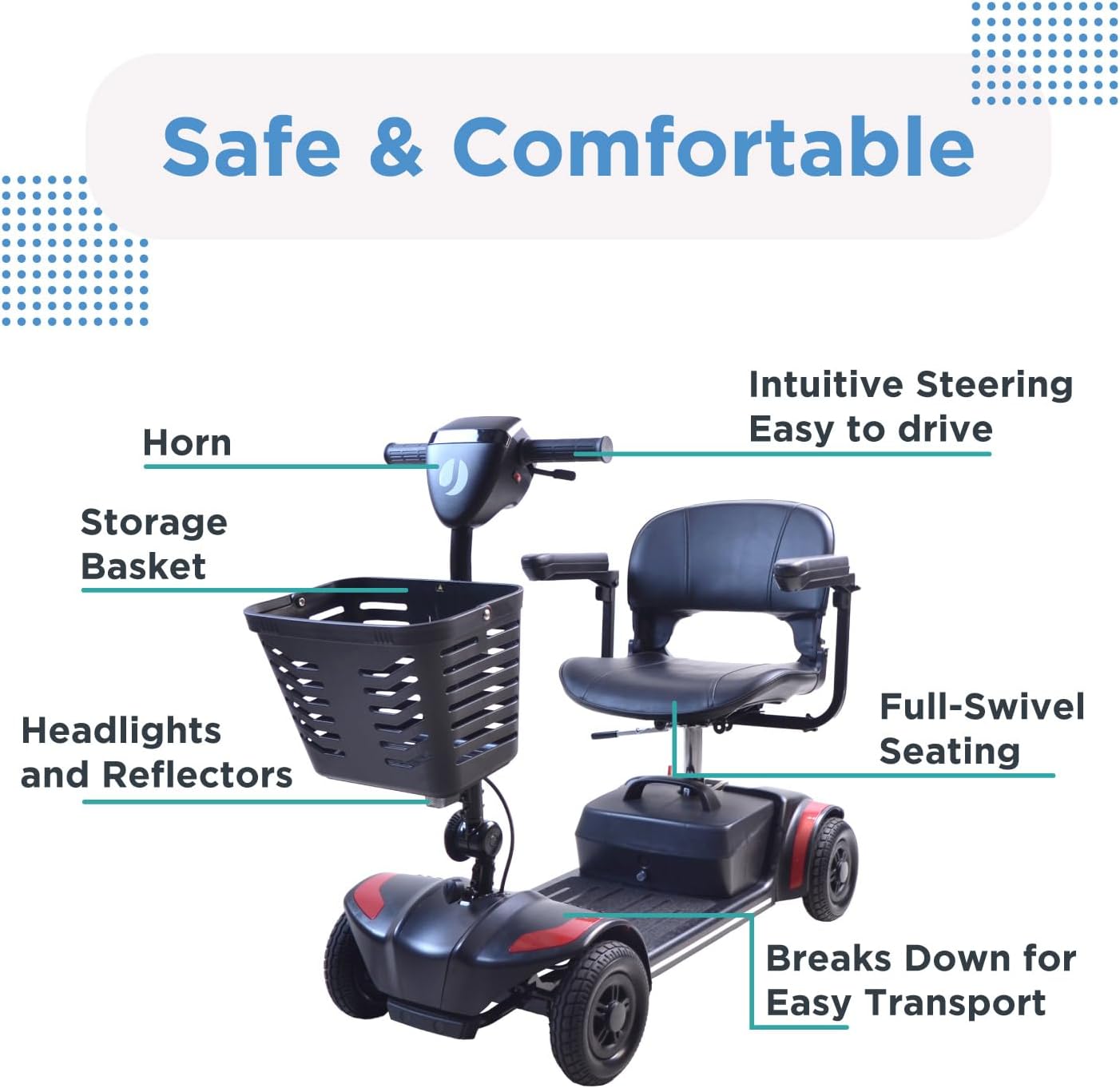 Journey Adventure Mobility Scooter – Lightweight, Electric, Motorized Travel Scooter - Medical Department Store