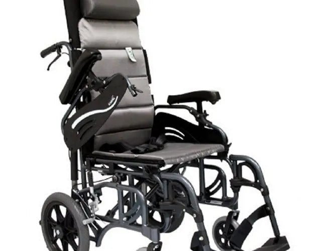 Karman VIP515TP Tilt - in - Space Transport Chair – Foldable Positioning Mobility - Medical Department Store