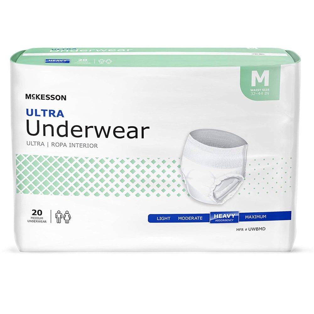Mckesson Unisex Adult Absorbent Underwear, Ultra Pull On with Tear Away Seams - Medical Department Store