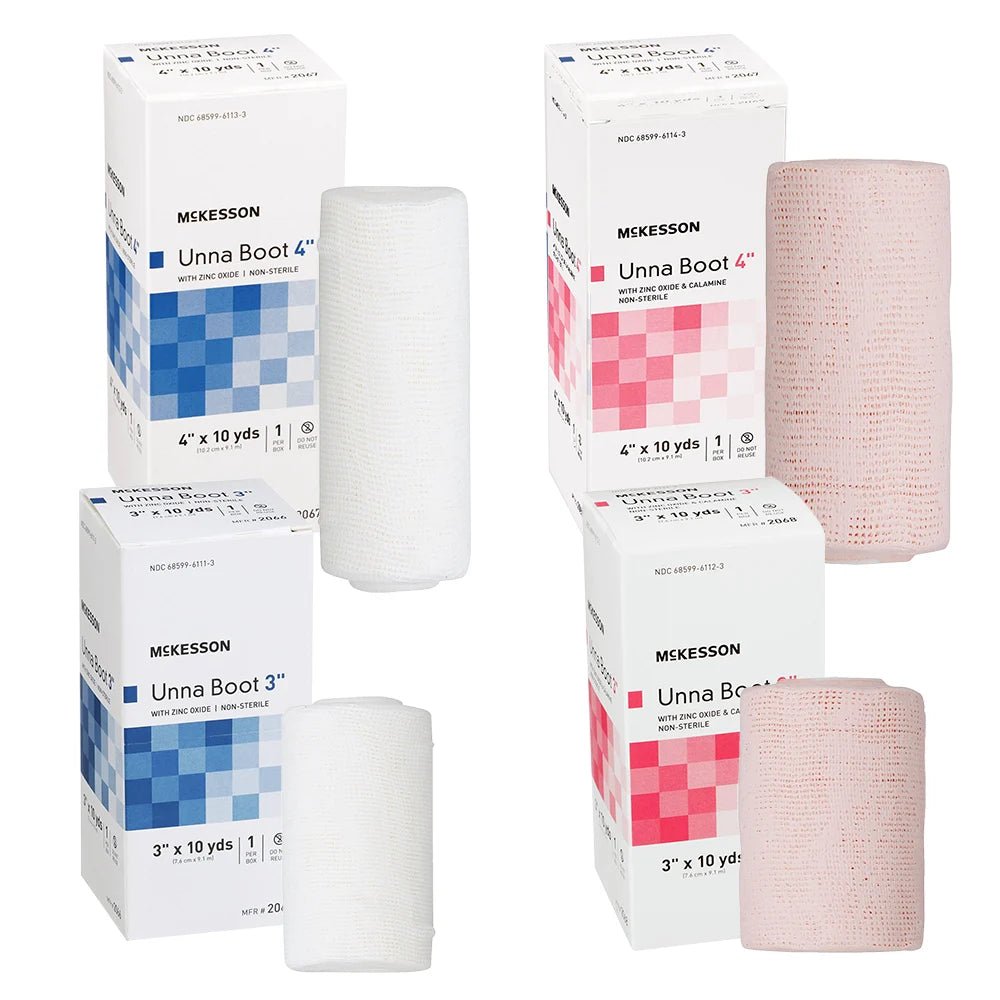 McKesson Unna Boot 4 or 3 Inches x 10 Yards w/ Zinc (Optional Calamine) - Medical Department Store