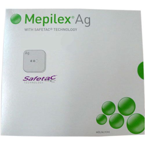 Molnlycke Mepilex Ag Silver Antimicrobial Foam Dressing — Safetac Silicone, 6 Sizes - Medical Department Store