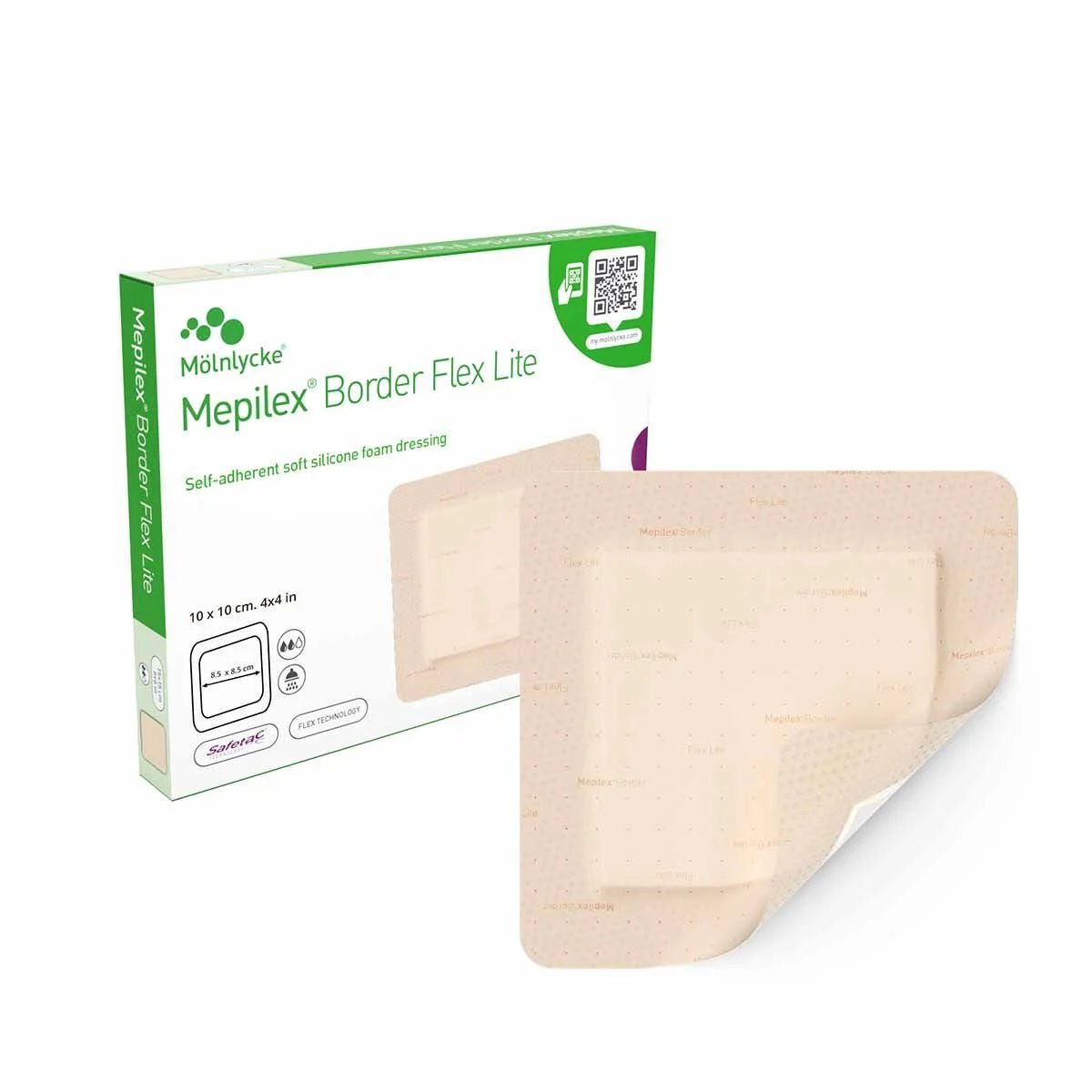 Molnlycke Mepilex Border Flex Lite Foam Dressing — Thin, Repositionable, Showerproof, 5 Sizes - Medical Department Store