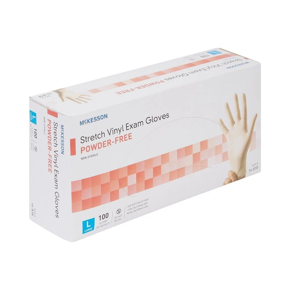 Exam Glove McKesson,Â NonSterile Stretch Vinyl Standard Cuff Length Smooth Ivory