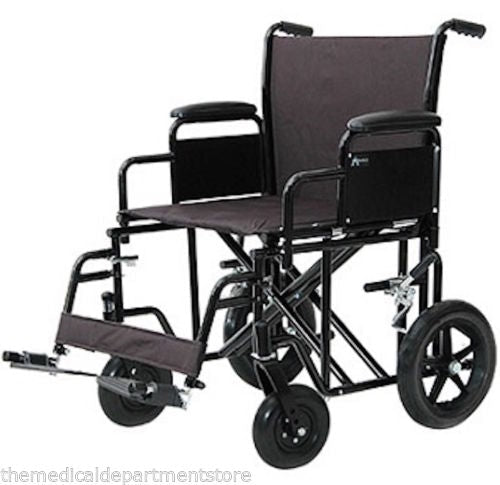 ProBasics Bariatric Transport Wheelchair – 22" Seat 450 lb Capacity - Medical Department Store