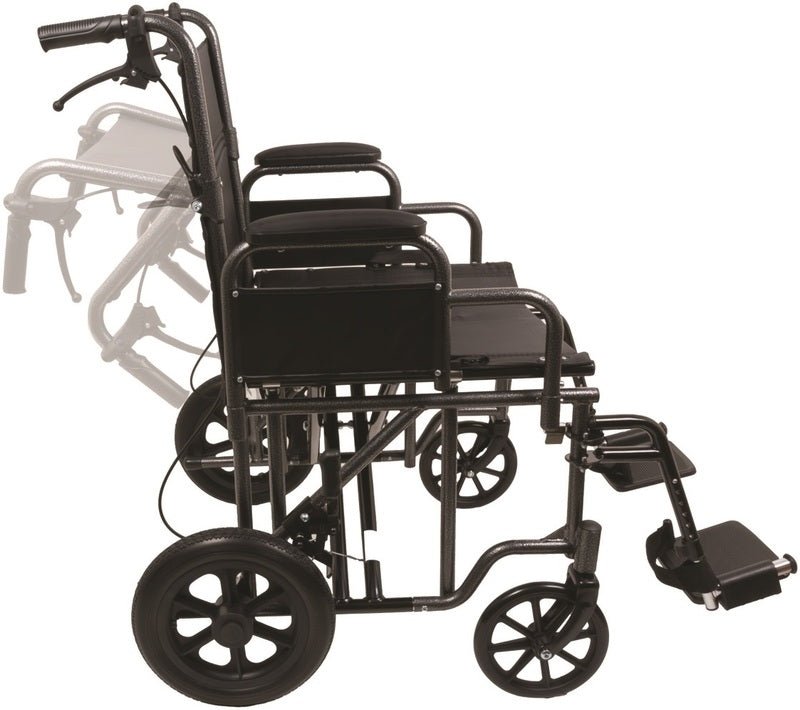 ProBasics Bariatric Transport Wheelchair – 22" Seat 450 lb Capacity - Medical Department Store