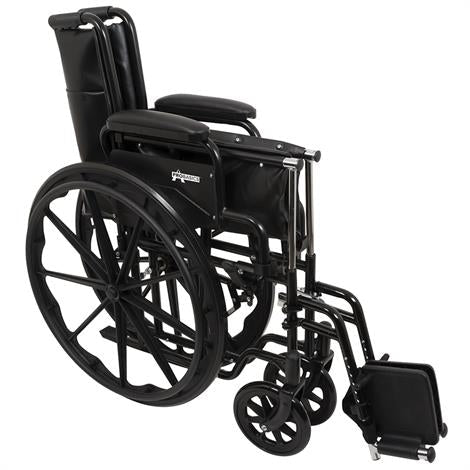 ProBasics Foldable Economy Wheelchair – Standard Folding Manual Wheelchair, 250 lb Capacity - Medical Department Store