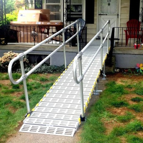 Roll-A-Ramp 36-Inch Aluminum Modular Ramp With Loop End Handrail On Both Sides