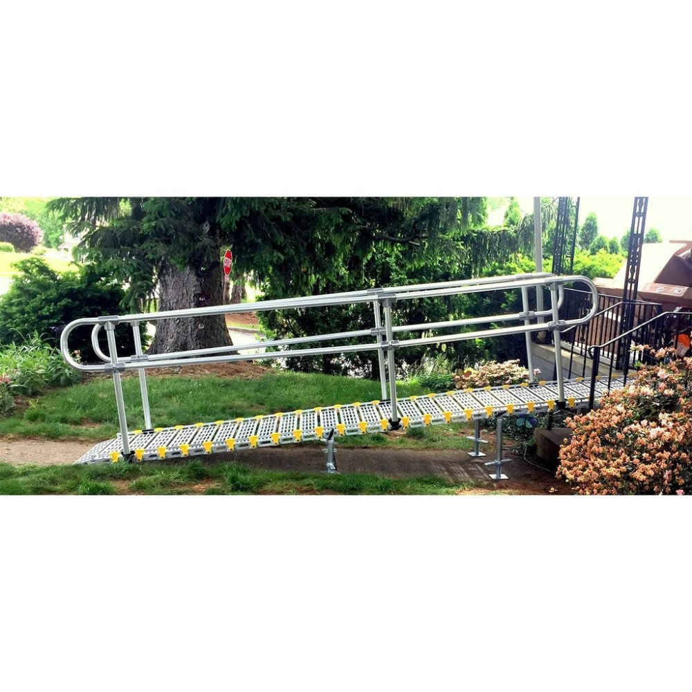 Roll-A-Ramp 36-Inch Aluminum Modular Ramp With Loop End Handrail On Both Sides