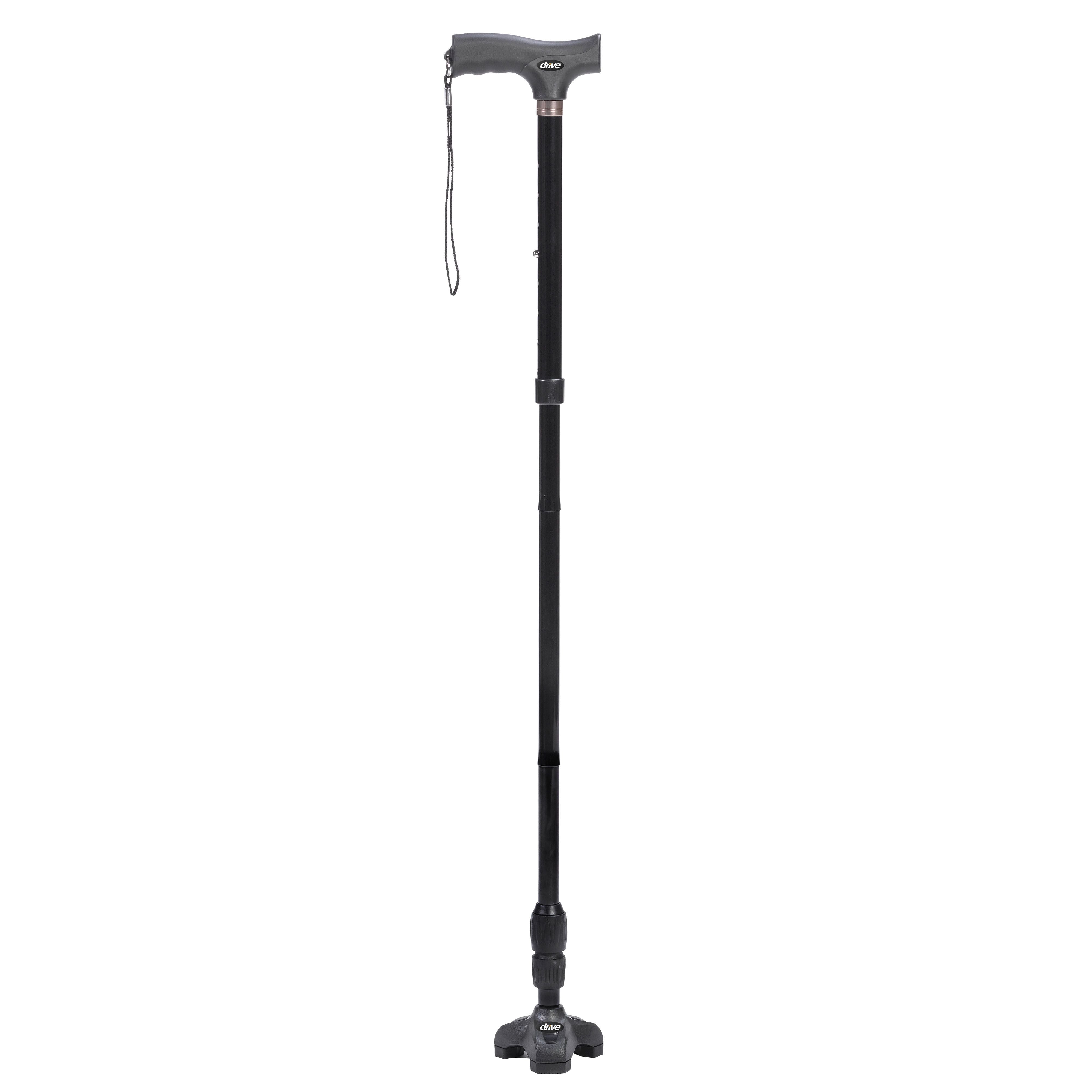 Drive Medical Flex-n-Go Adjustable Folding Cane – Self-Standing Tripod Base