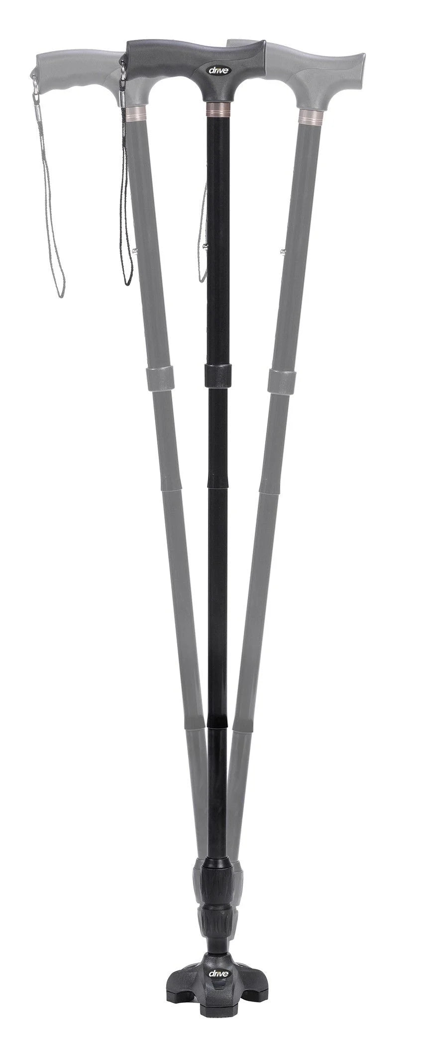 Drive Medical Flex-n-Go Adjustable Folding Cane – Self-Standing Tripod Base