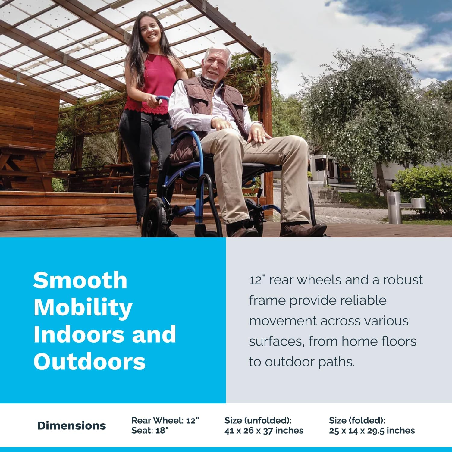 STRONGBACK Excursion 12 with Attendant Brakes Transport Wheelchair - Medical Department Store