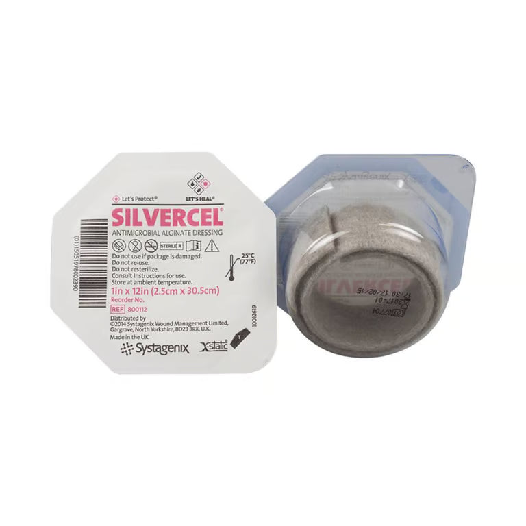 Silvercel® Antimicrobial Alginate Dressing — High-G Alginate, Silver-Coated Nylon, EASYLIFT Film, 4 Sizes