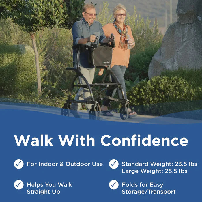 UPWalker Upright Walking Aid – Forearm Support Upright Rollator Walker for Improved Posture