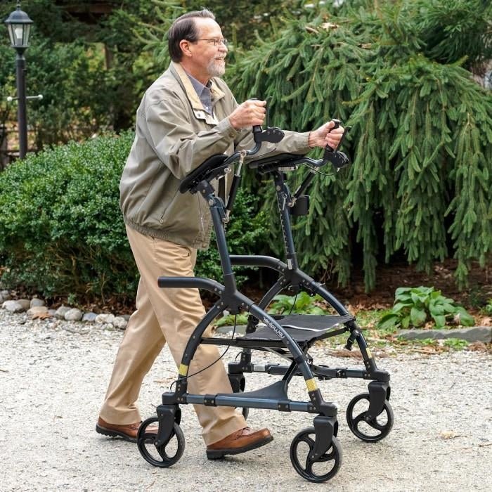 UPWalker CardioAccelerator Upright Walker – Forearm Support Rollator with Upper - Body Exercise - Medical Department Store