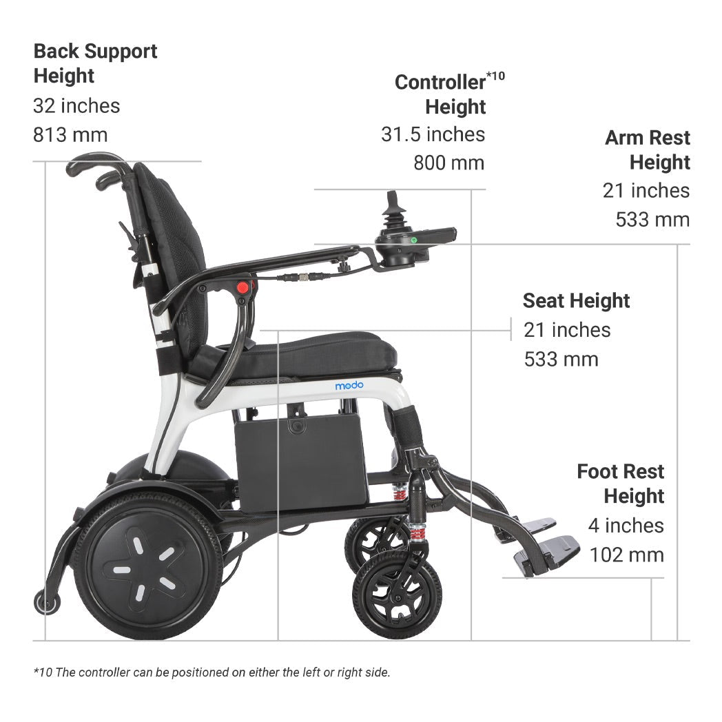 WHILL Modo Breeze Lightweight Folding Power Wheelchair - Medical Department Store