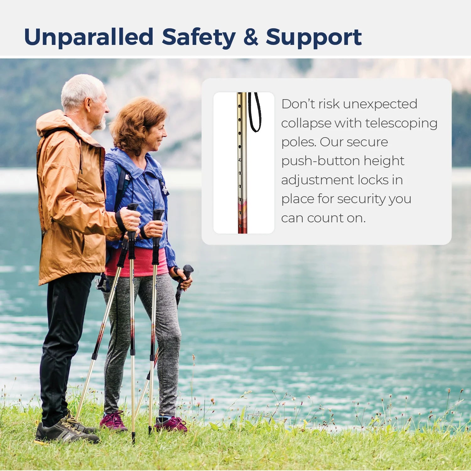 Drive Medical Summit Walking Poles – Adjustable All-Terrain Hiking & Walking Sticks
