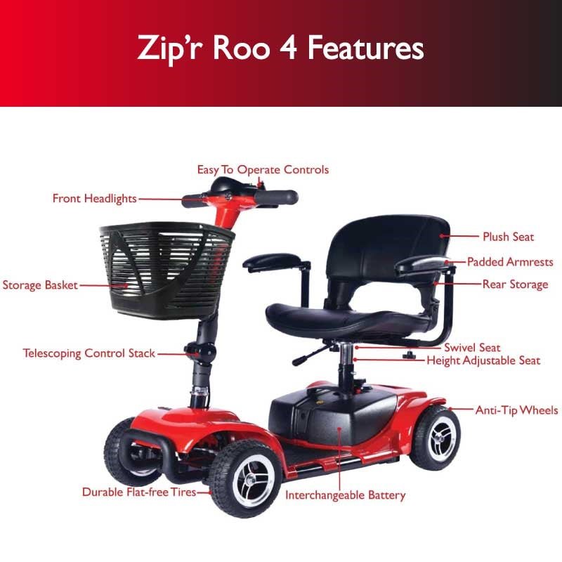 Zip'r Roo 4 - Wheel Mobility Scooter - Medical Department Store