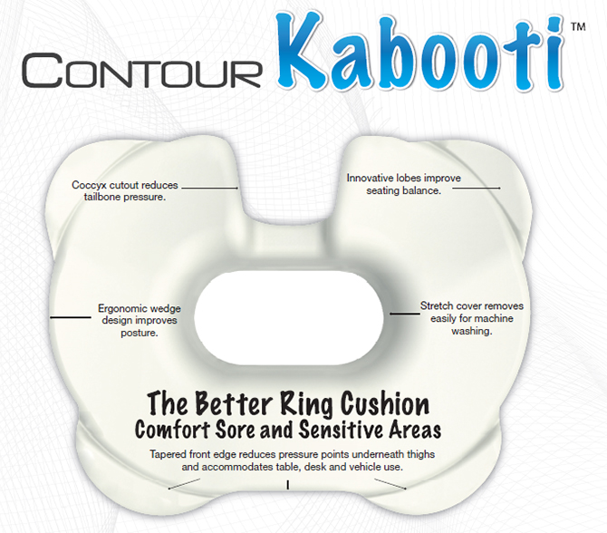 Kabooti Ergonomically Designed Coccyx Foam Seat Cushion 3-in-1 Donut Foam Seat Gray 